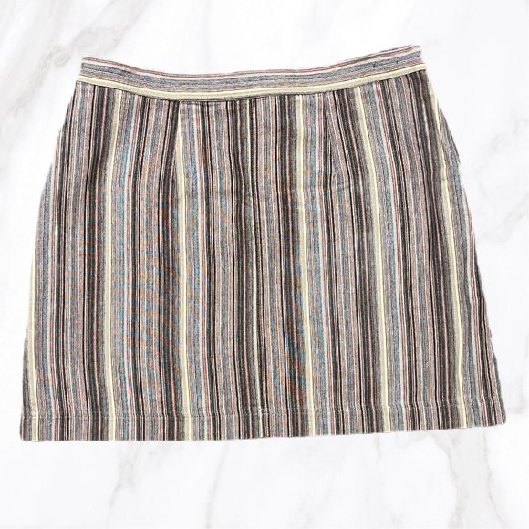 Christopher & Banks‎ Women's 100% Cotton Striped Drawstring Skirt, Size 14 - Picture 2 of 7